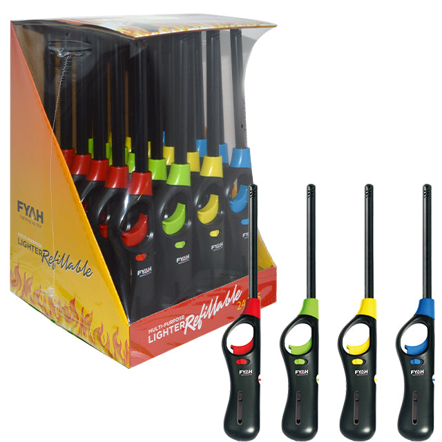 FYAH MULTI-PURPOSE LIGHTER REFILLABLE , Great for Use in Homes, Garages, Commercial Kitchens, Camping, Cookouts Etc. FYAH MULTI-PURPOSE LIGHTER REFILLABLE , Great for Use in Homes, Garages, Commercial Kitchens, Camping, Cookouts Etc.